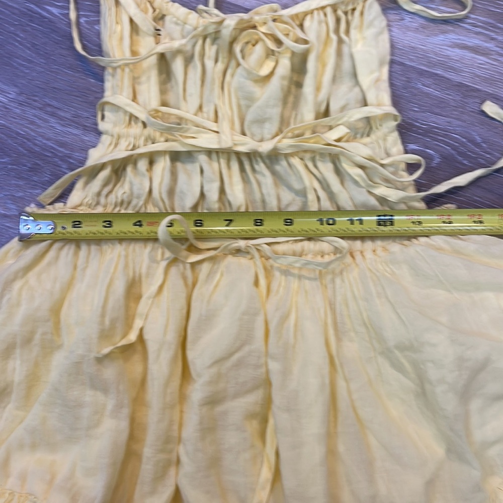 Free People Taking Sides Yellow Ruffled Mini Dress - Picture 11 of 16